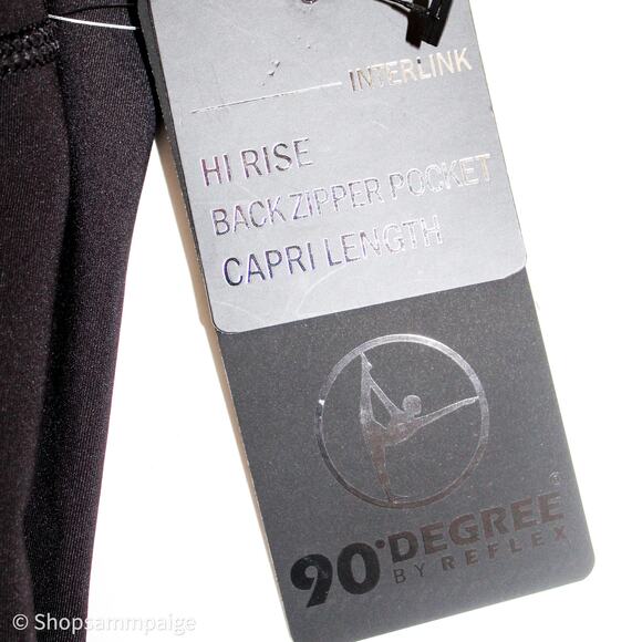 90 Degree Reflex Hi Rise Capri Leggings Black Small NWT - Picture 4 of 9